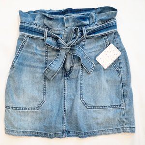 NWT Free People Size 4 Blue Denim Indigo Skirt